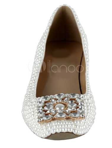 rhinestone white flats