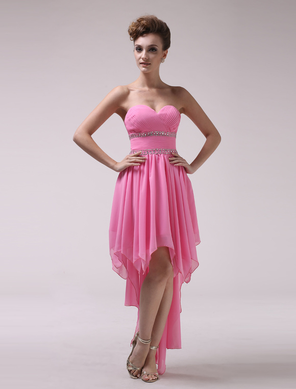 A-line Sweetheart Ruched Blushing Pink Chiffon Bridesmaid Dress ...