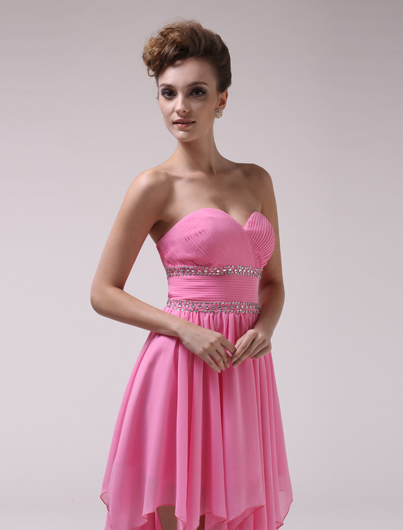 A-line Sweetheart Ruched Blushing Pink Chiffon Bridesmaid Dress ...