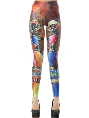 Comfortable Multi Color Anime Characters Print Leggings - Milanoo.com