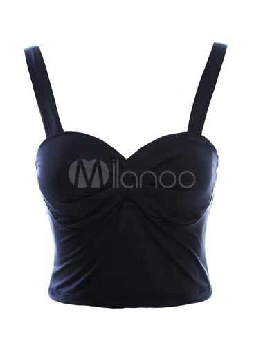 Black Sexy Cotton Blend Women's Bustier - Milanoo.com