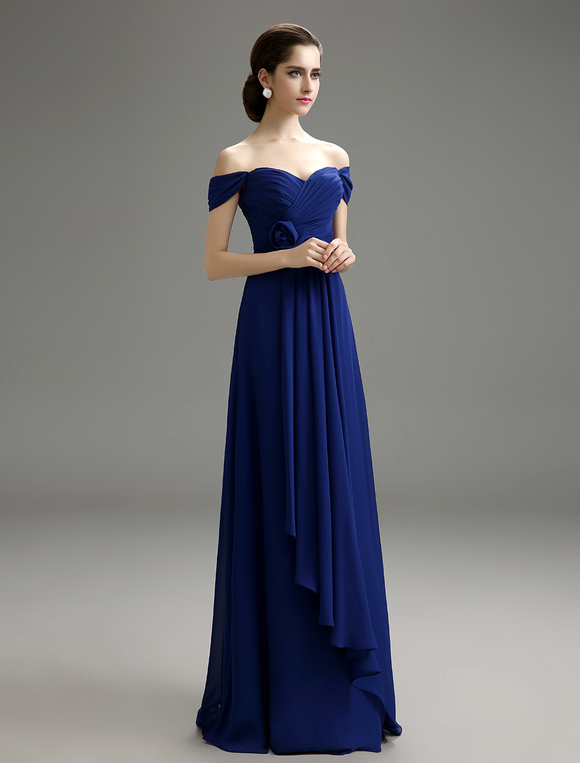 Sweetheart Chiffon Detachable Bridesmaid Dress with Off-The-Shoulder ...