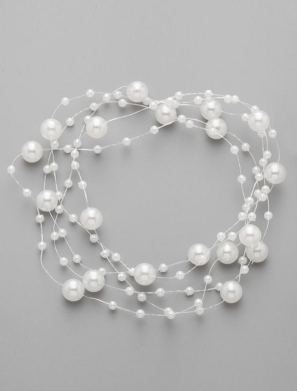 Wedding & Events Wedding Accessories | Bohemian Inspired Pearls Bridal Hairband With Pin Set - QA60702