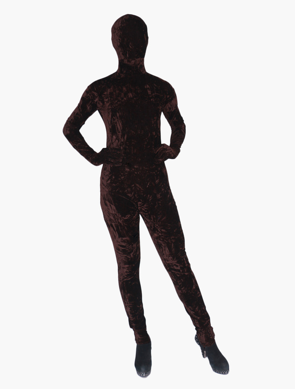 Costumes Costumes | Halloween Red Velvet Zentai Suit Adult Leotard - LF64784