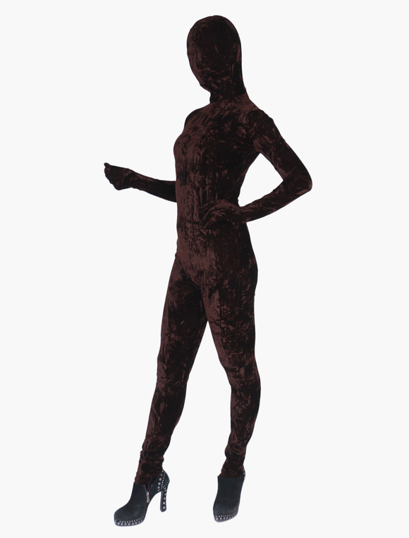 Costumes Costumes | Halloween Red Velvet Zentai Suit Adult Leotard - LF64784