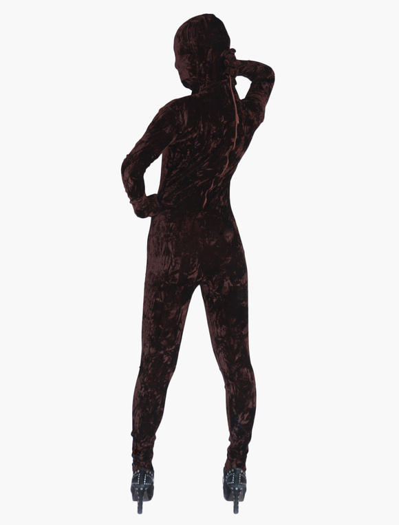 Costumes Costumes | Halloween Red Velvet Zentai Suit Adult Leotard - LF64784