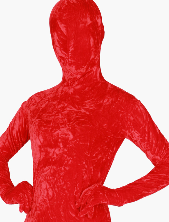 Costumes Costumes | Halloween Red Velvet Zentai Suit Adult Leotard - LF64784