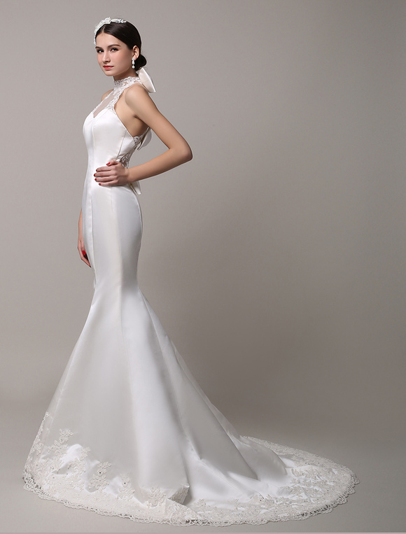 high neck mermaid gown