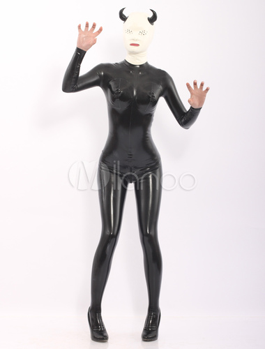 Dalmation pattern latex catsuit