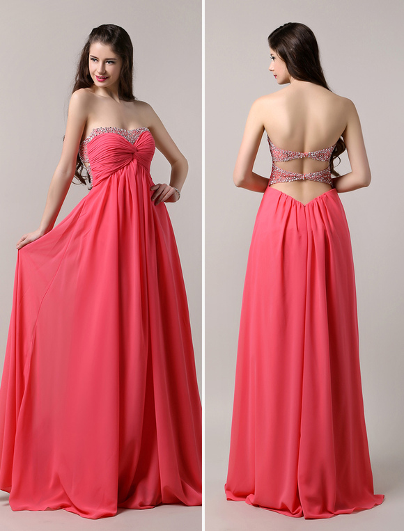 low back chiffon dress