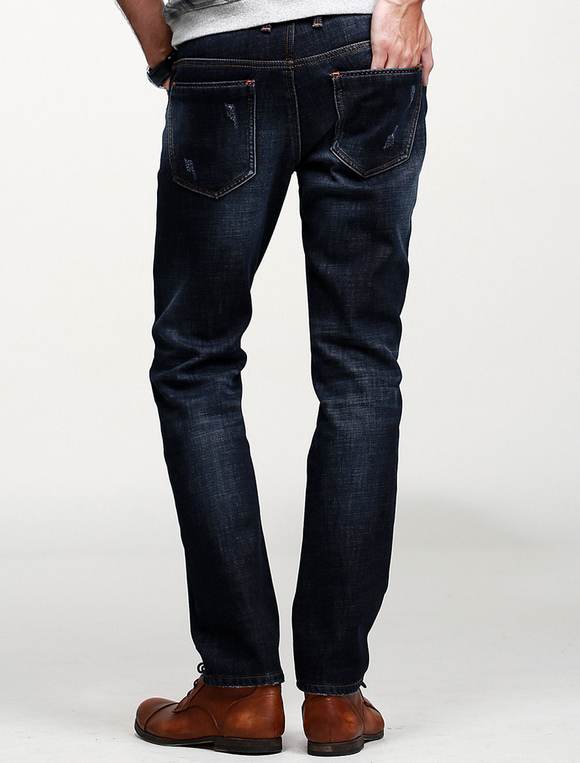 Quality Fleece Straight Jeans - Milanoo.com
