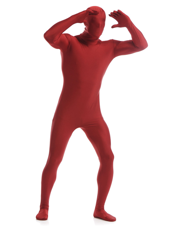 Dark Red Zentai Suit Adults Morph Suit Full Body Lycra Spandex Bodysuit For Men