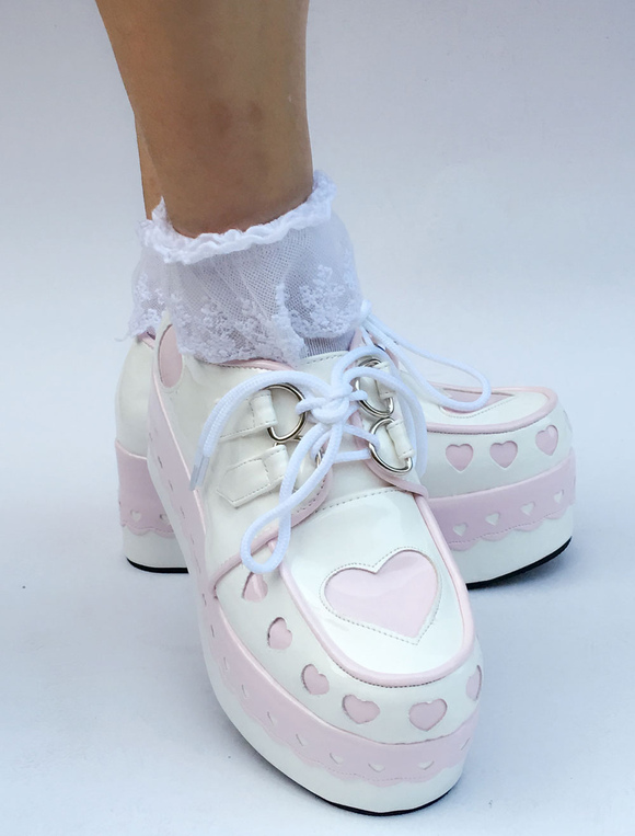 Love Heart Pink Lolita Shoes