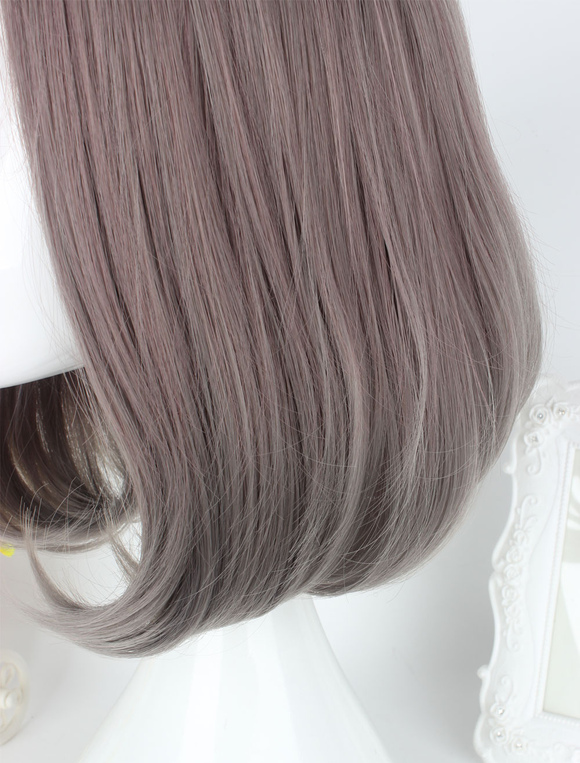 Costumes Lolita | Sweet Lolita Wigs Flaxen Center Parting Short Pageboy Wigs With Bangs - BK24306