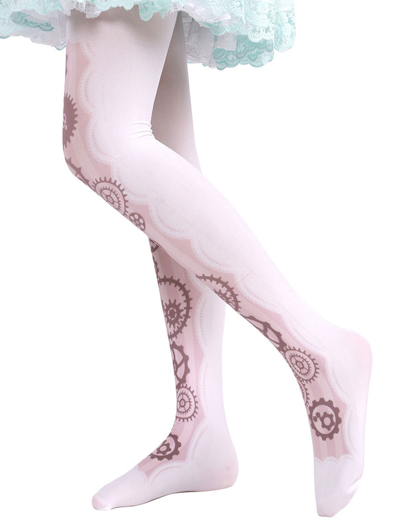 Costumes Lolita | Sweet Lolita Socks Light Pink Printed Lolita Stocking - ZK11361