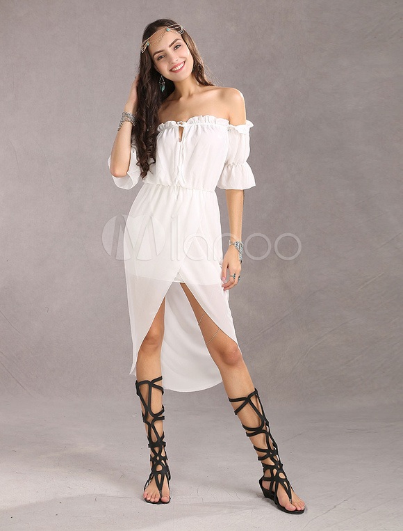 bohemian white summer dress