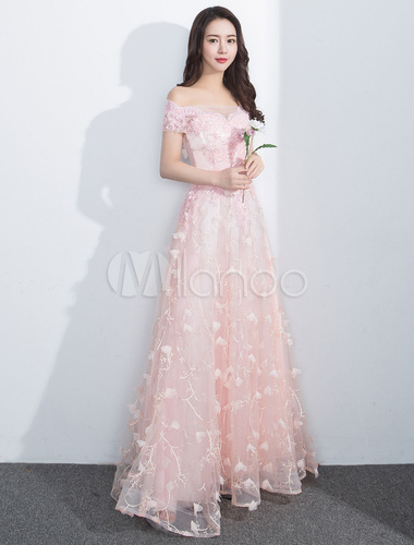 lace peach prom dresses 2022