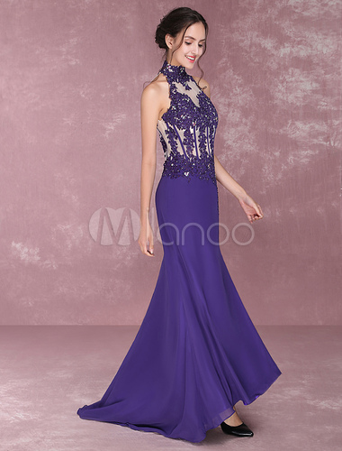vestido de gala roxo