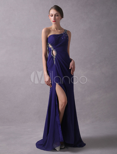 royal purple evening gown