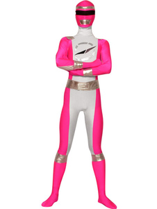 Pink Power Rangers Zentai Suit Halloween Super Hero Costume 