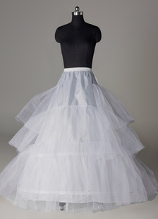 White 90cm forro líquido cauda casamento nupcial Petticoat