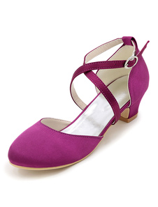 Women's Vintage Cross Over Bridal Pumps