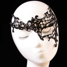 Sexy Schnüren Maske mit verstellbarem Design in Schwarz Spitze für Ball mit Spitzen und Augenklappe 