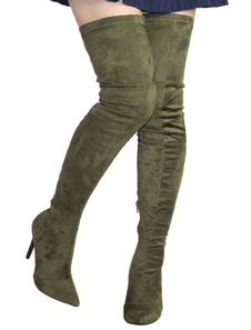 Thigh High Boots Womens Micro Suede 