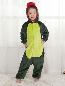 Disfraz Carnaval Dinosaurio Onesie Kigurumi Pijamas Kids Unisex franela verde Jumpsuit Halloween Carnaval Halloween