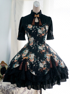 Chinese Style Lolita Dress Qi Lolita Clothing Lolitashow Com - black and white dress gothic bow roblox