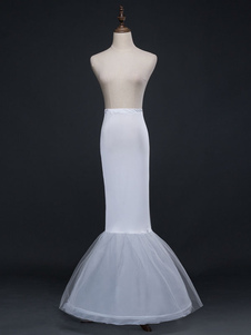 Ivory Wedding Petticoat Tulle Long Mermaid 1 Layer 2 Hoop Bridal Petticoat