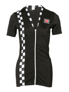 Race Car Driver Costume Black Mini Dress With T Back For Women