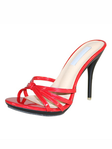 High Heel Sandals Black Open Toe Cut Out Backless Sandal Slippers Women Slide Sandals