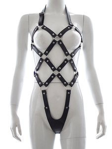 Déguisements Halloween Sexy Body Harnais BDSM Noir Bandage Sangles Femmes En Cuir Saloon Fille Costume Accessoires