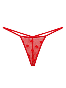 セクシーな下着　赤　ハート　ナイロン　Tバック　2023