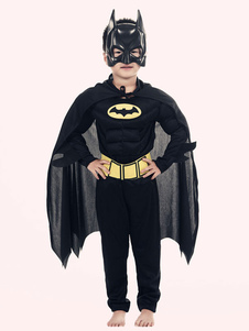 Disfraz de niños Halloween Traje de Batman de Halloween para niños 2023 Traje de mono negro 4 piezas Disfraz Carnaval Disfraz Halloween