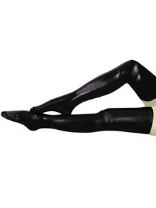 Disfraz Halloween Medias largas de color negro de brillo metálico Halloween