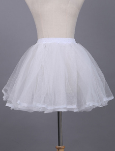 Lolitashow White Lolita Petticoat Lace Polyester Petticoat 