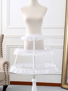 White Lolita Petticoats Ruffles 4 Layered Crinoline White Lolita Underskirt