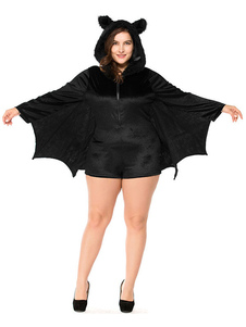 Halloween Costumes Woman's Vampire Black Jumpsuit Velour Halloween Holidays Costumes