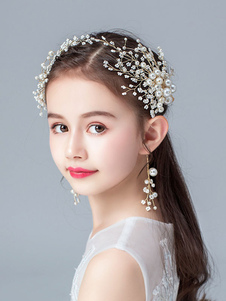 Flower Girl Headpieces Blond Pearls Accessory Pearl Kids Hair Accessories