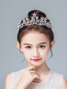 Flower Girl Headpieces Silver Pearls Accessory Metal Hair Accessories For Kids