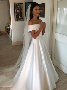 Vestido de novia barato 2018 de red con escote redondo - Milanoo.com   Gorgeous wedding dress, Affordable wedding gown, Cheap wedding dress
