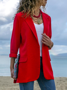 Blazer de mujer Botones de cuello descubierta moderna Manga larga en capas