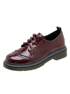 Women's Lace Up Wingtip Brogues Round Toe Oxfords