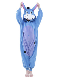 Kigurumi Pajamas Donkey Onesie For Kids Multicolor Synthetic Winter Sleepwear Mascot Animal Costume Halloween