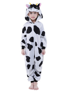 Kigurumi Pajamas Cow Onesie For Kids Synthetic Winter Sleepwear Mascot Animal Costume Halloween onesie pajamas