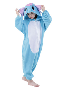 Kigurumi Pajamas Elephant Onesie For Kids Blue Synthetic Winter Sleepwear Mascot Animal Costume Halloween onesie pajamas
