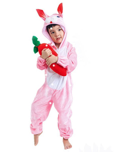 Disfraz Halloween Kigurumi Onesie pijama de terciopelo de conejo de Pascua Kid Mono Halloween