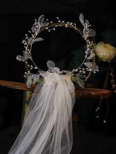Acessórios de cabelo de tule de flor de chapelaria de casamento de capacete para noiva